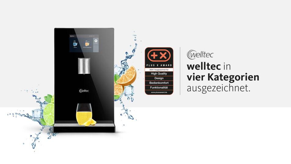 PLUS X AWARD für Wasserspender welltec AQUA Choice